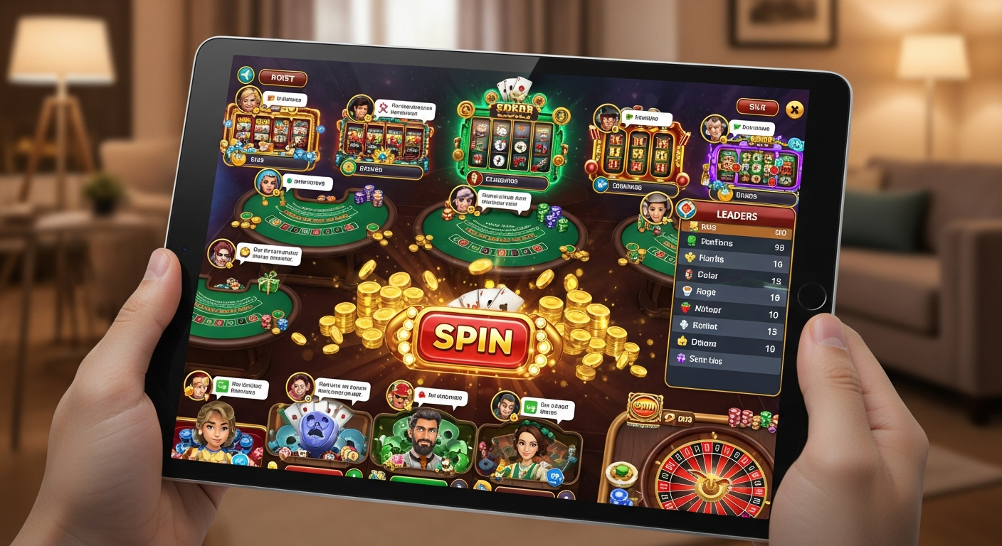 Illustration of people enjoying a social game